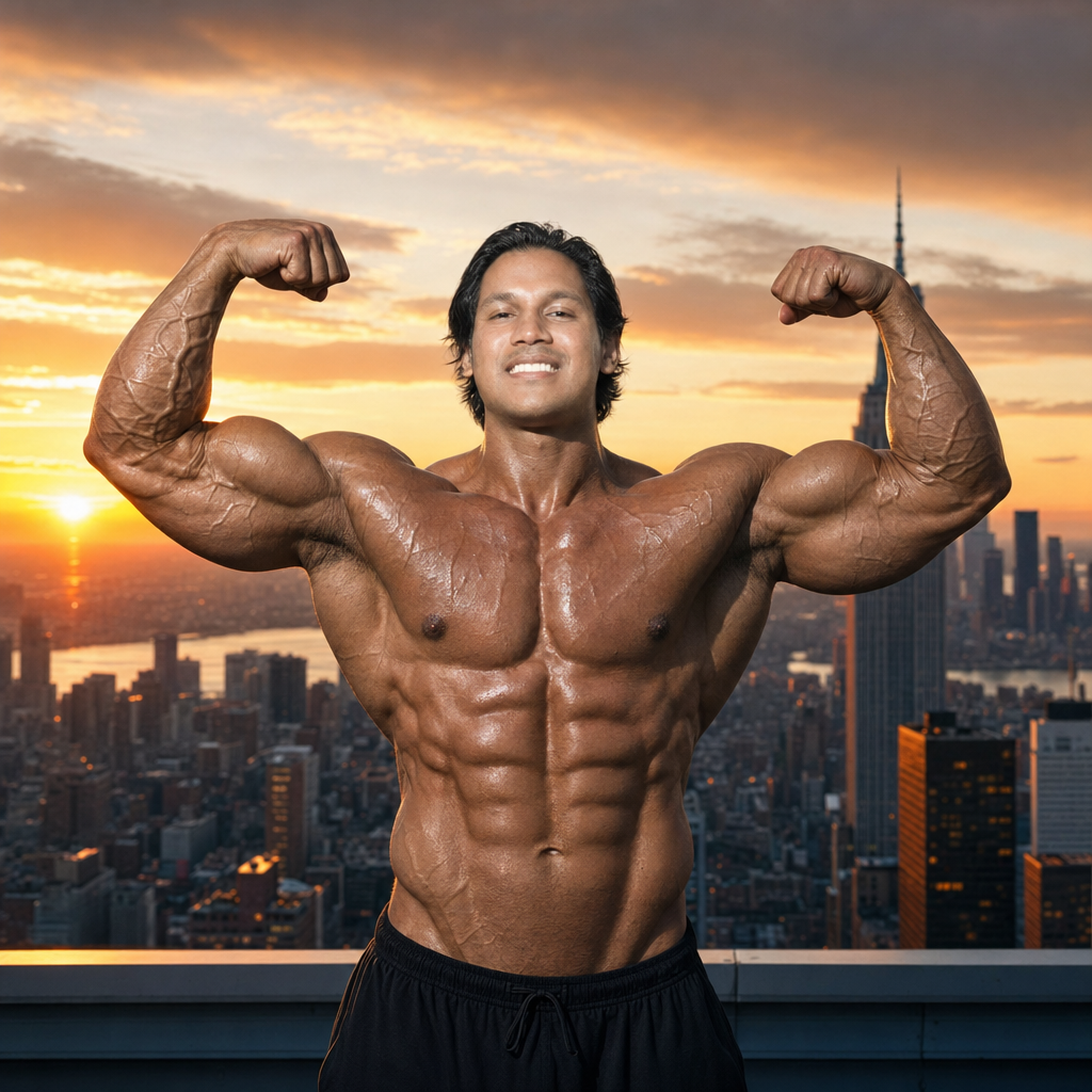 Karan Reddy jacked on a NYC rooftop